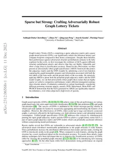 Sparse but Strong: Crafting Adversarially Robust Graph Lottery Tickets