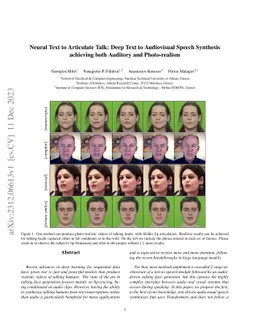 Neural Text to Articulate Talk: Deep Text to Audiovisual Speech
  Synthesis achieving both Auditory and Photo-realism
