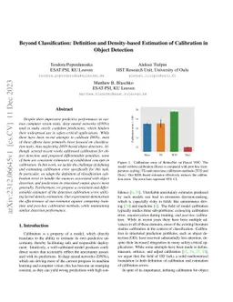 Beyond Classification: Definition and Density-based Estimation of
  Calibration in Object Detection