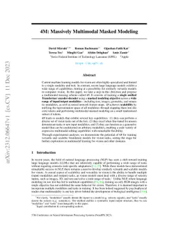 4M: Massively Multimodal Masked Modeling