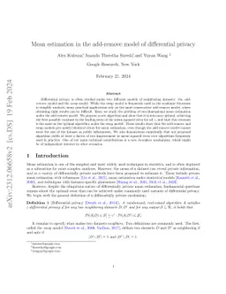 Mean estimation in the add-remove model of differential privacy
