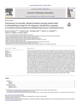 Performance of externally validated machine learning models based on
  histopathology images for the diagnosis, classification, prognosis, or
  treatment outcome prediction in female breast cancer: A systematic review