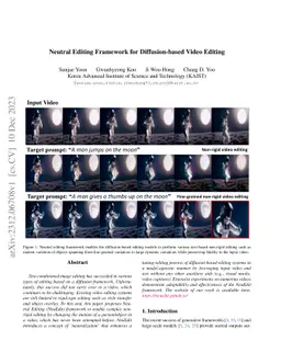 Neutral Editing Framework for Diffusion-based Video Editing