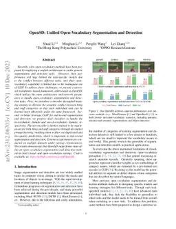 OpenSD: Unified Open-Vocabulary Segmentation and Detection