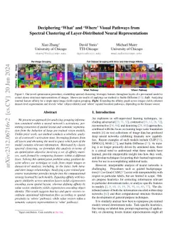 Deciphering 'What' and 'Where' Visual Pathways from Spectral Clustering
  of Layer-Distributed Neural Representations