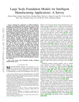 Large Scale Foundation Models for Intelligent Manufacturing
  Applications: A Survey