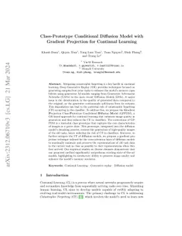 Class-Prototype Conditional Diffusion Model with Gradient Projection for
  Continual Learning