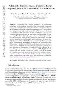 Genixer: Empowering Multimodal Large Language Models as a Powerful Data
  Generator