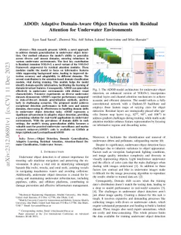 ADOD: Adaptive Domain-Aware Object Detection with Residual Attention for
  Underwater Environments