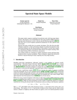 Spectral State Space Models