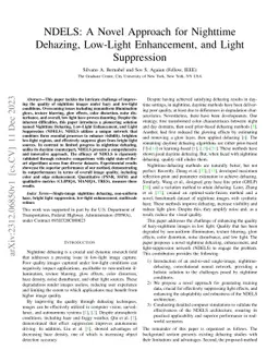 NDELS: A Novel Approach for Nighttime Dehazing, Low-Light Enhancement,
  and Light Suppression