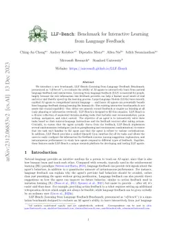 LLF-Bench: Benchmark for Interactive Learning from Language Feedback