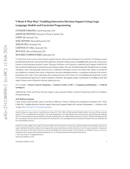 "I Want It That Way": Enabling Interactive Decision Support Using Large
  Language Models and Constraint Programming