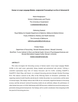 Humans vs Large Language Models: Judgmental Forecasting in an Era of
  Advanced AI