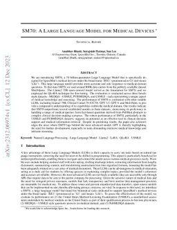 SM70: A Large Language Model for Medical Devices