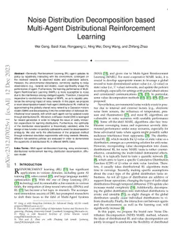 Noise Distribution Decomposition based Multi-Agent Distributional
  Reinforcement Learning
