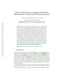 Mask as Supervision: Leveraging Unified Mask Information for
  Unsupervised 3D Pose Estimation