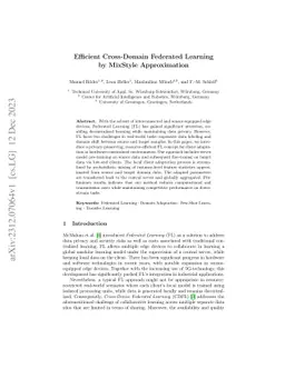 Efficient Cross-Domain Federated Learning by MixStyle Approximation