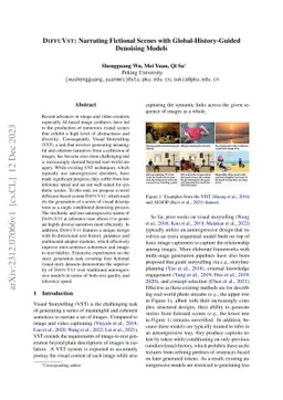 DiffuVST: Narrating Fictional Scenes with Global-History-Guided
  Denoising Models