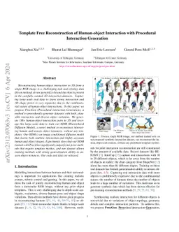 Template Free Reconstruction of Human-object Interaction with Procedural
  Interaction Generation