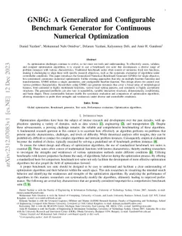 A Generalized and Configurable Benchmark Generator for Continuous Unconstrained Numerical Optimization
