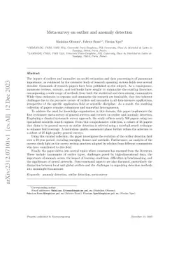 Meta-survey on outlier and anomaly detection