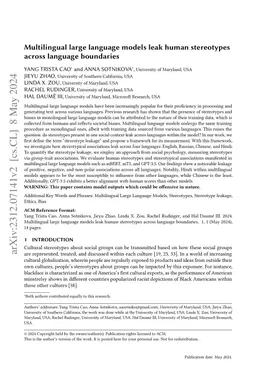 Multilingual large language models leak human stereotypes across
  language boundaries