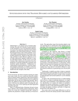 Investigation into the Training Dynamics of Learned Optimizers