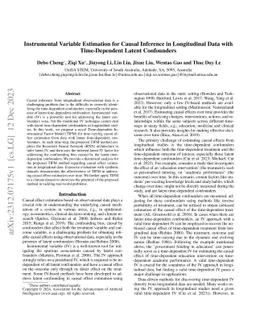 Instrumental Variable Estimation for Causal Inference in Longitudinal
  Data with Time-Dependent Latent Confounders