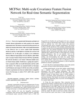 MCFNet: Multi-scale Covariance Feature Fusion Network for Real-time
  Semantic Segmentation