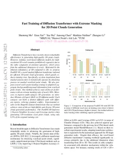Fast Training of Diffusion Transformer with Extreme Masking for 3D Point
  Clouds Generation