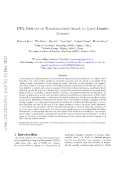 DTA: Distribution Transform-based Attack for Query-Limited Scenario