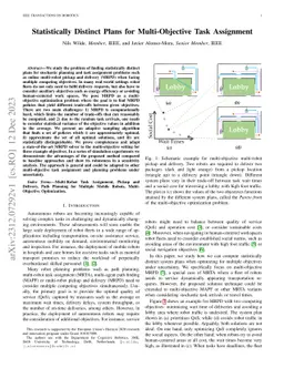 Statistically Distinct Plans for Multi-Objective Task Assignment