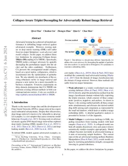 Collapse-Aware Triplet Decoupling for Adversarially Robust Image
  Retrieval