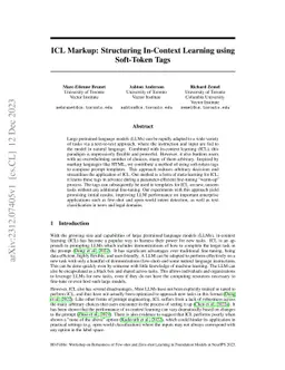 ICL Markup: Structuring In-Context Learning using Soft-Token Tags