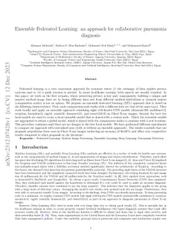 Ensemble Federated Learning: an approach for collaborative pneumonia
  diagnosis