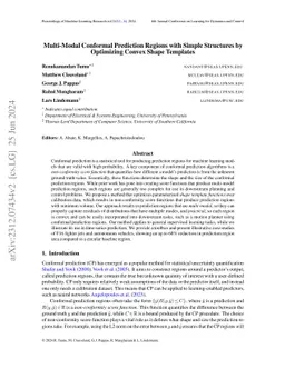 Multi-Modal Conformal Prediction Regions with Simple Structures by
  Optimizing Convex Shape Templates