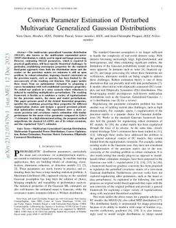 Convex Parameter Estimation of Perturbed Multivariate Generalized
  Gaussian Distributions