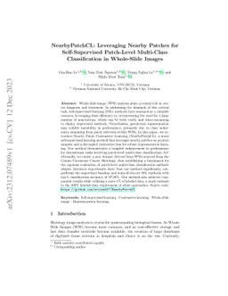 NearbyPatchCL: Leveraging Nearby Patches for Self-Supervised Patch-Level
  Multi-Class Classification in Whole-Slide Images