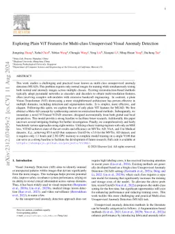 Exploring Plain ViT Reconstruction for Multi-class Unsupervised Anomaly
  Detection