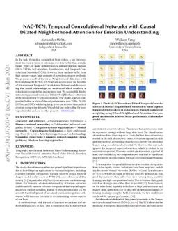NAC-TCN: Temporal Convolutional Networks with Causal Dilated
  Neighborhood Attention for Emotion Understanding