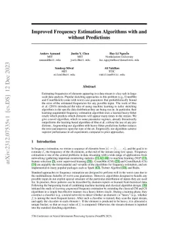 Improved Frequency Estimation Algorithms with and without Predictions