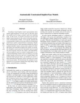 Anatomically Constrained Implicit Face Models