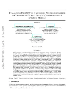 Evaluating ChatGPT as a Question Answering System: A Comprehensive
  Analysis and Comparison with Existing Models