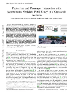 Pedestrian and Passenger Interaction with Autonomous Vehicles: Field
  Study in a Crosswalk Scenario