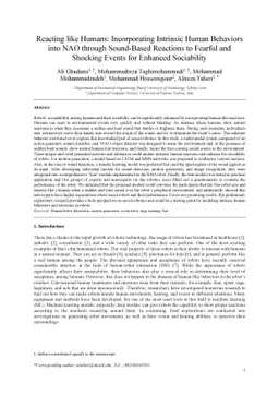 Reacting like Humans: Incorporating Intrinsic Human Behaviors into NAO
  through Sound-Based Reactions to Fearful and Shocking Events for Enhanced
  Sociability
