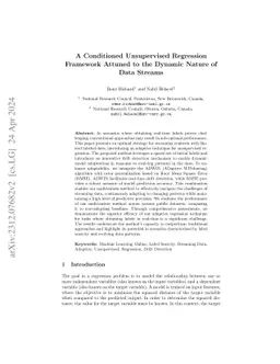 A Conditioned Unsupervised Regression Framework Attuned to the Dynamic
  Nature of Data Streams
