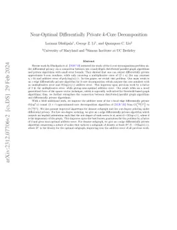 Near-Optimal Differentially Private k-Core Decomposition