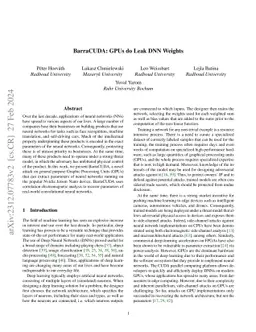 BarraCUDA: GPUs do Leak DNN Weights