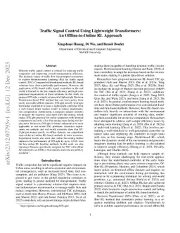 Traffic Signal Control Using Lightweight Transformers: An
  Offline-to-Online RL Approach